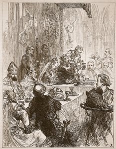 Banket bij het huwelijk van Hendrik en Eleonora van Provence, illustratie uit Cassells Geïllustreerde Geschiedenis van Engeland
