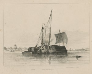 Schuit en kanaalboten op een kanaal