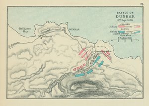 Slag bij Dunbar (kleurenlitho)