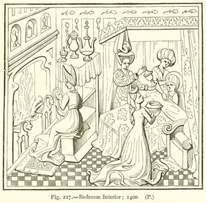 Slaapkamerinterieur; 1400 door English School