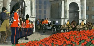 Bedden van geraniums in de dagen van Victoria