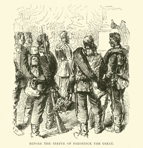 Voor het standbeeld van Frederik de Grote, mei 1871 door English School