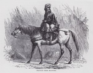 Belooch-hoofdman te paard door English School