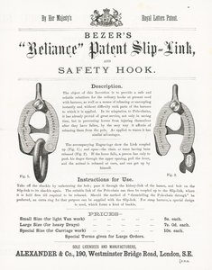 Bezers Reliance Patent Slip-Link en Veiligheidshaak door English School