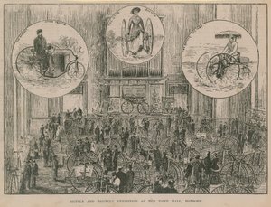 Fiets- en driewielertentoonstelling in het Stadhuis, Holborn door English School