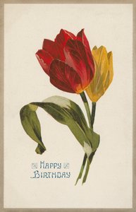 Verjaardagskaart (chromolitho) door English School
