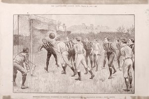 Blackburn Rovers vs. Nottingham County op de Kennington Oval, uit The Illustrated Sporting and Dramatic News, 23 maart 1891 door English School