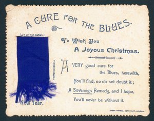 Blauwe sjaal, kerstkaart