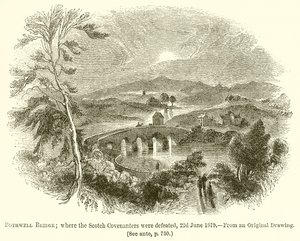 Bothwell Bridge; waar de Schotse covenanters werden verslagen, 22 juni 1679 door English School