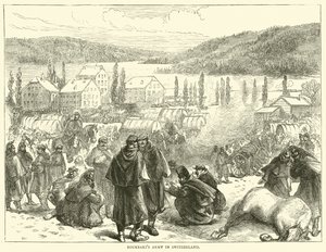 Leger van Bourbaki in Zwitserland, februari 1871 door English School