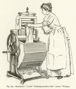 Bradfords klinker wasmachine met eik wringer door English School