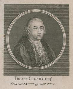 Brass Crosby, burgemeester van Londen 1765 door English School
