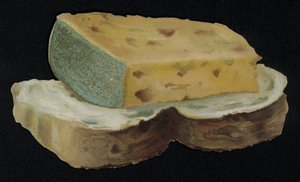 Brood en kaas gevormde wenskaart