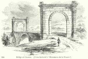 Brug bij Chamas (gravure) door English School