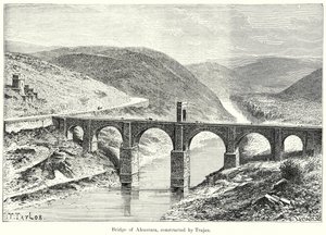 Brug van Alcantara, gebouwd door Trajanus (gravure) door English School