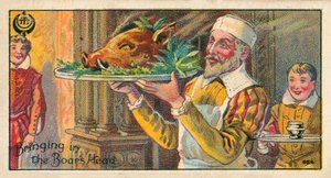 De berenkop binnenhalen (chromolitho) door English School
