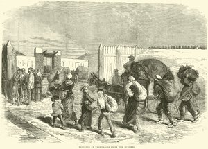 Groenten uit de buitenwijken binnenhalen, oktober 1870 door English School