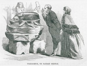 Brits Museum: Scarabaeus of heilige kever (gravure) door English School