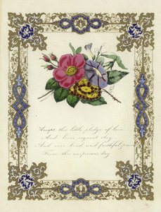 Britse Valentijnskaart met een afbeelding van bloemen