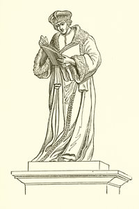 Bronzen standbeeld van Erasmus in Rotterdam (gravure) door English School