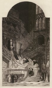 Kathedraal van Burgos, geëtst door C O Murray, naar David Roberts door English School