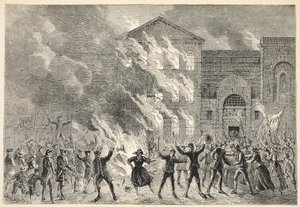 Brand van Newgate, uit een Hedendaagse Prent door English School