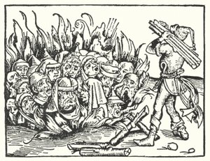 Het verbranden van de Joden tijdens de pest door English School