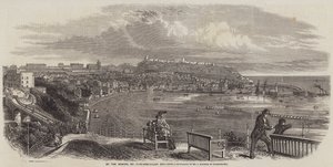 Aan de kust, Scarborough Bay (gravure) door English School