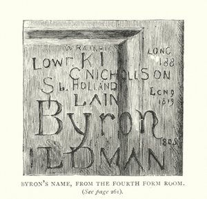 Byrons naam, van de vierde klas (gravure)