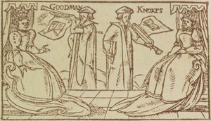 John Knox en Christopher Goodman toespreken Mark Queen of Scots door English School