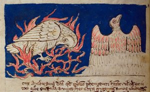 CCA-LitMs/D/10 fol. 17v Feniks, uit Bestiarium door English School