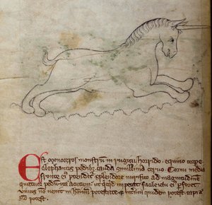 CCA-LitMs/D/10 fol. 2v Eenhoorn, uit Bestiarium door English School