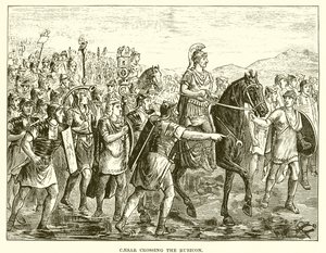Caesar steekt de Rubicon over