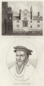 Caius College en een portret van John Caius door English School