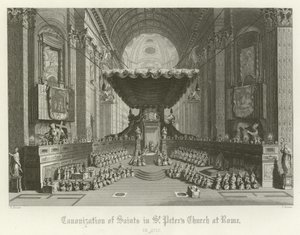Heiligverklaring van heiligen in de Sint-Pieterskerk, Rome, 1712 door English School