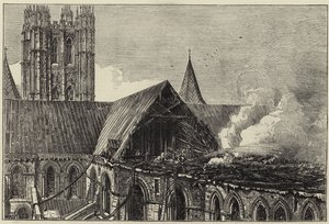 Canterbury Cathedral na de recente brand