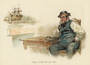 Kapitein Cuttle bijt op zijn nagels