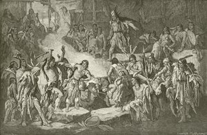 Kapitein Smith gered door Pocahontas door English School