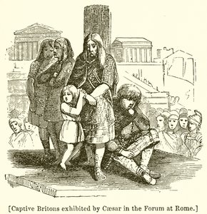 Gevangen Britten tentoongesteld door Caesar in het Forum in Rome door English School