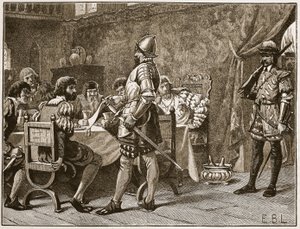 Gevangenneming van de FitzGeralds, illustratie uit Cassells Geïllustreerde Geschiedenis van Engeland door English School