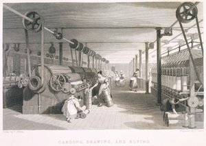 Kaarden, Tekeningen en Roving Textiel (gravure) door English School