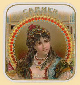 Carmen, sigarettenlabel