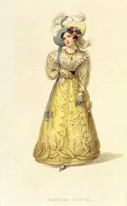 Koetskostuum, modeplaat uit Ackermanns Repository of Arts, ca. 1827 door English School