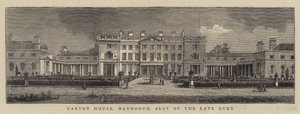 Carton House, Maynooth, zetel van de overleden hertog (gravure)