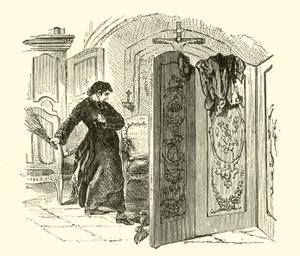 Kastijding van een boeteling (gravure) door English School