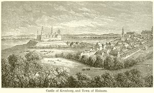 Kasteel van Kronborg en Stad Elsinore door English School