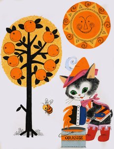 Kat schildert de wereld oranje