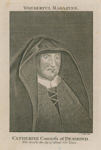 Catherine Gravin van Desmond, die ongeveer 140 jaar oud werd