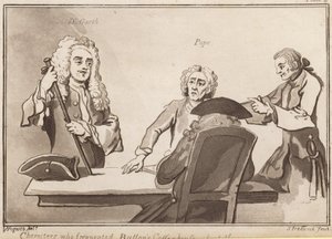 Personages die Buttons Coffee House bezochten rond 1720: Dr Garth, Pope door English School