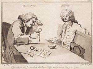 Personages die Buttons Coffee House bezochten rond 1720: Martin Folkes, Addison